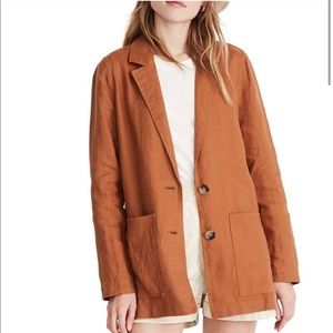 Madewell linen Dorset blazer in warm hickory